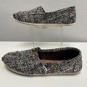 Toms Tweed Slip On Shoes - Size 10